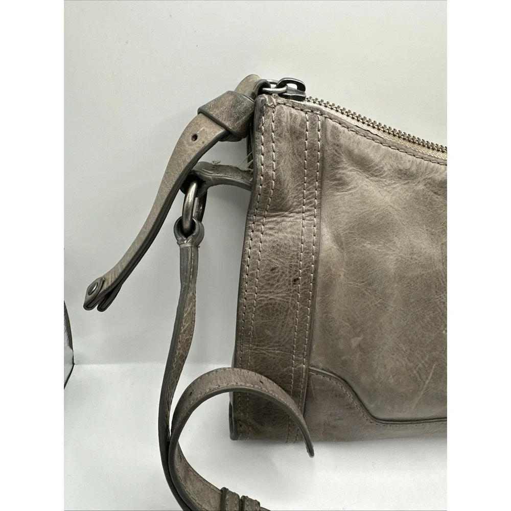 FRYE Taupe Leather MELISSA ZIP CROSSBODY Shoulder Bag - MSRP $198
